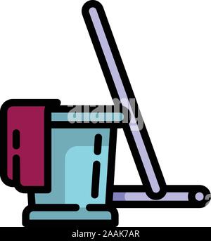 Wood mop icon. Outline wood mop vector icon for web design isolated on white background Stock Vector