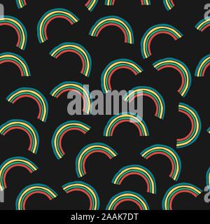 Seamless Terracotta pattern with rainbows. Repeating pattern. Childish Design. Vector Illustration Stock Vector