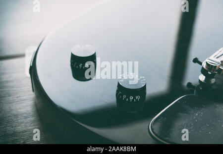 electric guitar potentiometer volume knob closeup Stock Photo