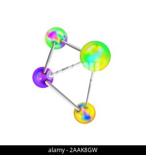 Complicated chemical structure with atomic bonds isolated on white Stock Vector
