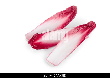 red chicory or radicchio leaves isolated on white background. Stock Photo