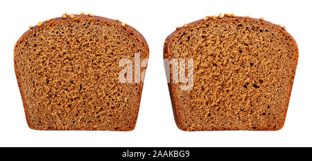 sliced brown coriander bread path isolated on white Stock Photo