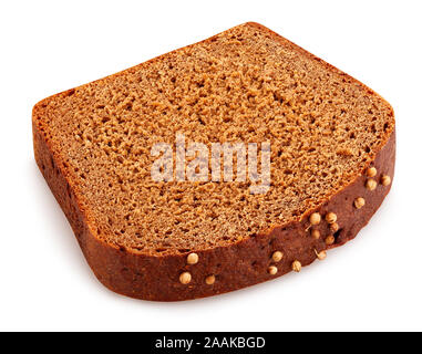 sliced brown coriander bread path isolated on white Stock Photo