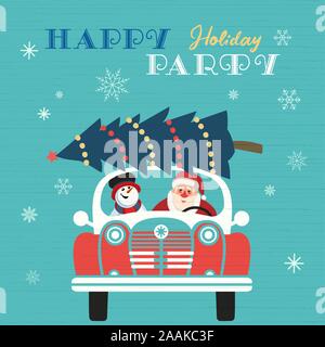 Happy holidays party poster Stock Vector