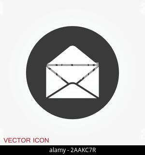 Envelope icon, vector mail envelope and letter symbol Stock Vector