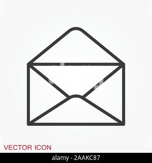 Envelope icon, vector mail envelope and letter symbol Stock Vector