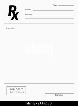 Rx pad template. Medical regular prescription form Stock Vector Image ...