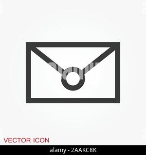 Envelope icon, vector mail envelope and letter symbol Stock Vector