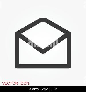 Envelope icon, vector mail envelope and letter symbol Stock Vector