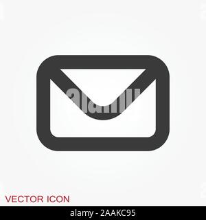 Envelope icon, vector mail envelope and letter symbol Stock Vector