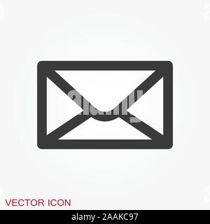 Envelope icon, vector mail envelope and letter symbol Stock Vector