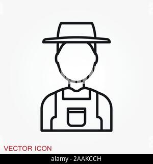 Farmer icon - vector farmer avatar or symbol Stock Vector
