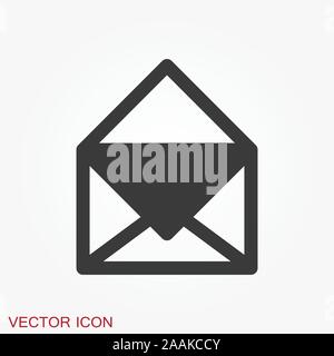 Envelope icon, vector mail envelope and letter symbol Stock Vector
