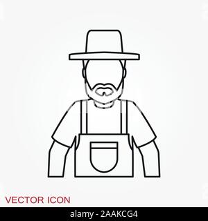 Farmer icon - vector farmer avatar or symbol Stock Vector