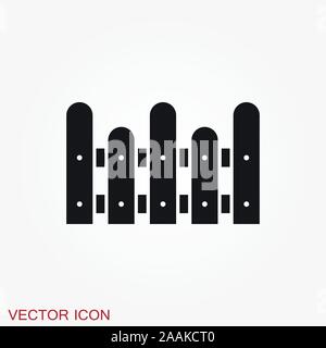 Fence icon, modern minimal flat design style Stock Vector