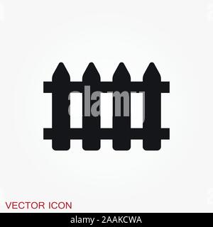 Fence icon, modern minimal flat design style Stock Vector