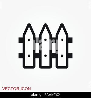 Fence icon, modern minimal flat design style Stock Vector