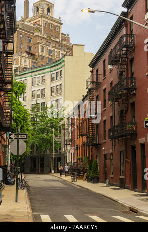 Gay Street is a historic street that marks off one block of Greenwich Village in the New York City borough of Manhattan. Stock Photo