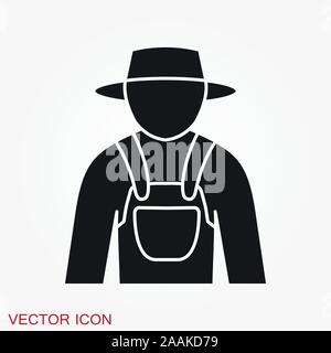 Farmer icon - vector farmer avatar or symbol Stock Vector