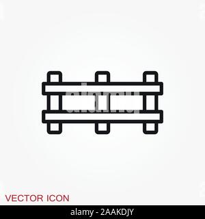Fence icon, modern minimal flat design style Stock Vector