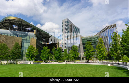 New York, USA - August 20, 2018: Cornell Tech campus on Roosevelt Island in New York. Stock Photo