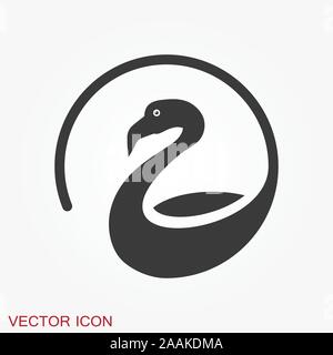 Flamingo icon, minimalistic vector illustration, symbol of bird Stock Vector