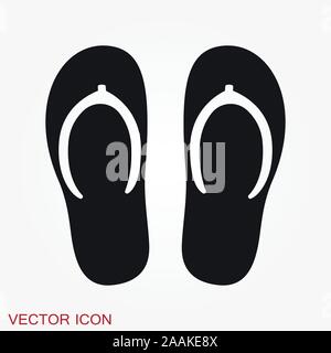 Flip flops icon isolated on background, vector symbol Stock Vector