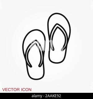 Flip flops icon isolated on background, vector symbol Stock Vector