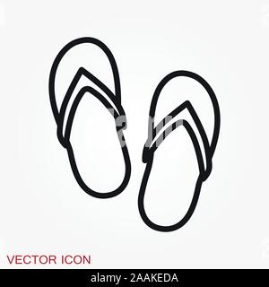 Flip flops icon isolated on background, vector symbol Stock Vector