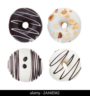 Donuts Set Isolated on White. Different type of donuts. Stock Photo