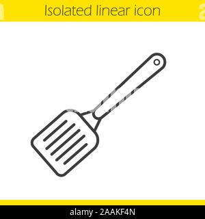 Spatula linear icon. Household kitchen utensil. Restaurant kitchenware thin line illustration. Spatula contour symbol. Vector isolated outline drawing Stock Vector