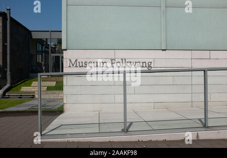 Entrance to new building of Folkwang Museum designed by architect David Chipperfield ,Essen, Westphalia, Germany