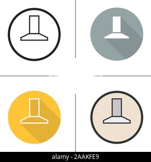 Extractor hood icon. Flat design, linear and color styles. Range hood isolated vector illustrations Stock Vector