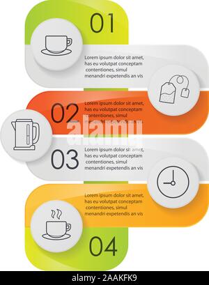 Tea infographics. Tea making instruction graphic concept. Vector illustration Stock Vector