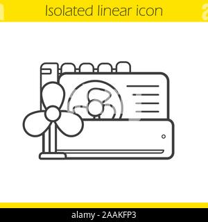 Conditioners linear icon. Air conditioning household equipment thin line illustration. Ventilators contour symbol. Vector isolated outline drawing Stock Vector