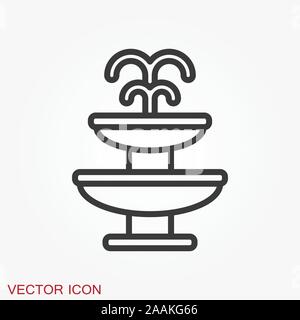 Fountain icon, vector illustration fountain with water splash Stock Vector