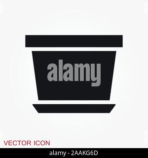 Flowerpot icon, vectorized plants in a pot, flower symbol Stock Vector