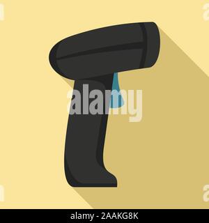 Parcel barcode scanner icon. Flat illustration of parcel barcode scanner vector icon for web design Stock Vector