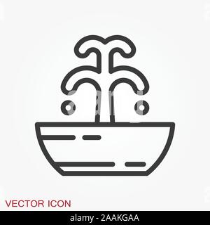 Fountain icon, vector illustration fountain with water splash Stock Vector