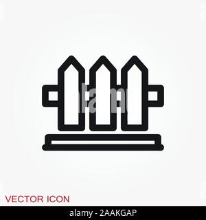 Fence icon, modern minimal flat design style Stock Vector