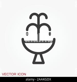Fountain icon, vector illustration fountain with water splash Stock Vector