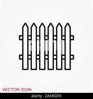 Fence icon, modern minimal flat design style Stock Vector