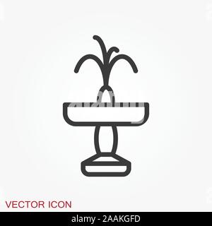 Fountain icon, vector illustration fountain with water splash Stock Vector