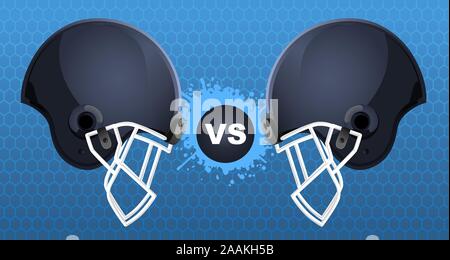 Football helmets vs sign Stock Vector