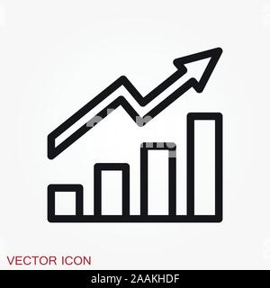 People with growth arrow icon in flat style. Work strategy vector ...