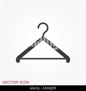 Clothes hanger icon. Coat rack symbol. Flat Vector illustration Stock Vector