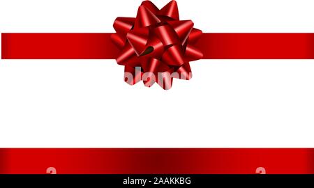 red bow and ribbon illustration for christmas and birthday decorations Stock Vector