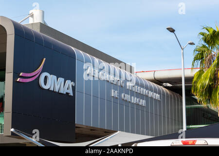 Culiacan, Sinaloa, Mexico - November 05 2019: Entrance to the international airport of the city of Culiacan, captured during a sunny morning Stock Photo