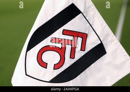 Close up of a Fulham scarf with 'EFL Championship 2021/22' embroiled on it  before the Sky Bet Championship match at Craven Cottage, London. Picture  date: Monday May 2, 2022 Stock Photo - Alamy