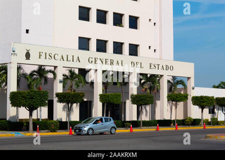 Culiacan, Sinaloa, Mexico - November 05 2019: Building of the General Prosecutor of the State of Sinaloa, place where gunfire began by capture of Ovid Stock Photo